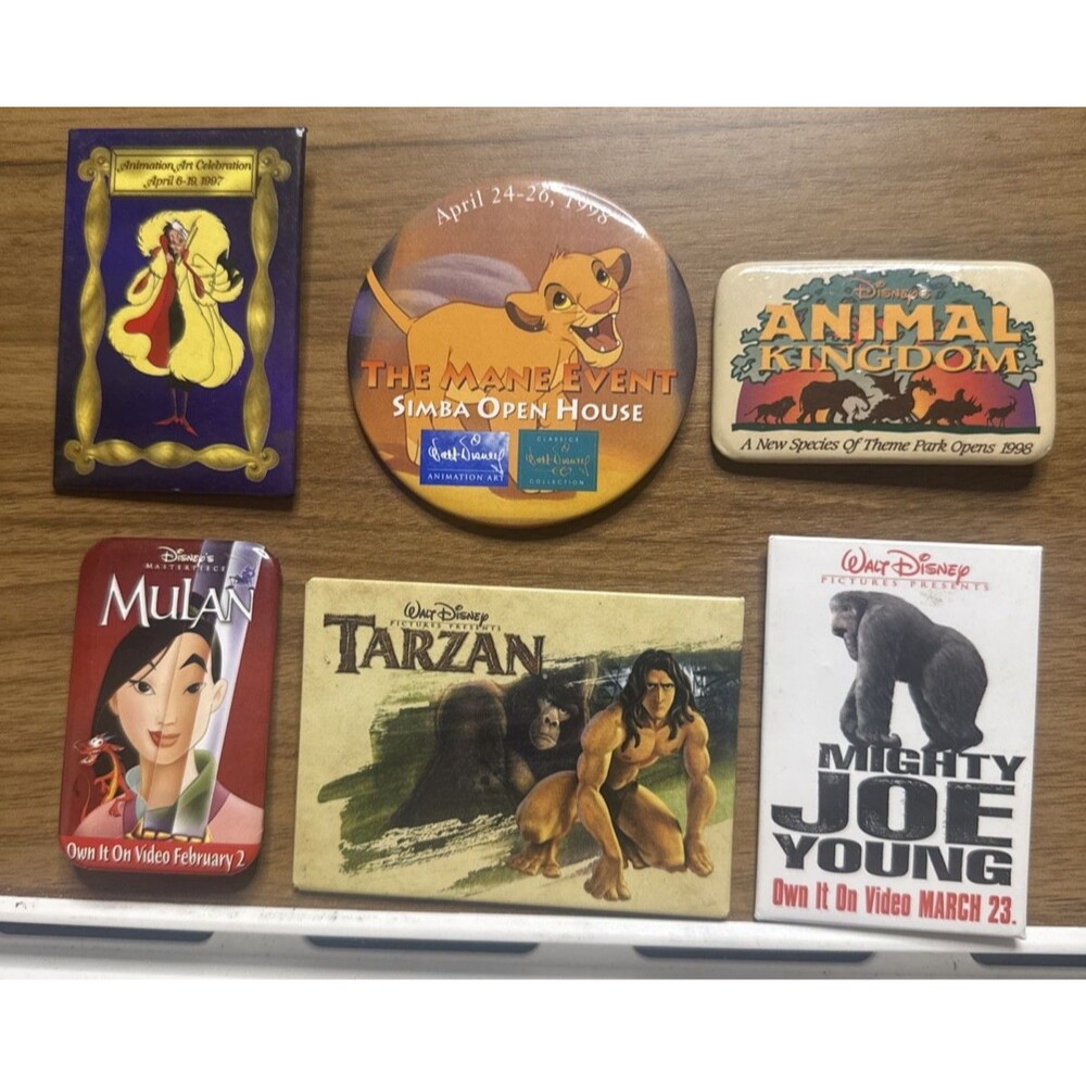 Vintage Disney Movie Video Store Promotional Pin Back Button Lot 90s 2000s